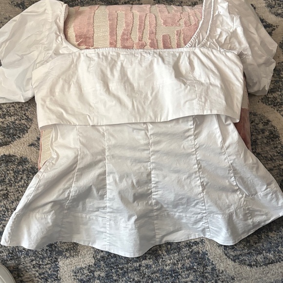 STAUD White Puff Sleeve Blouse - Picture 1 of 6